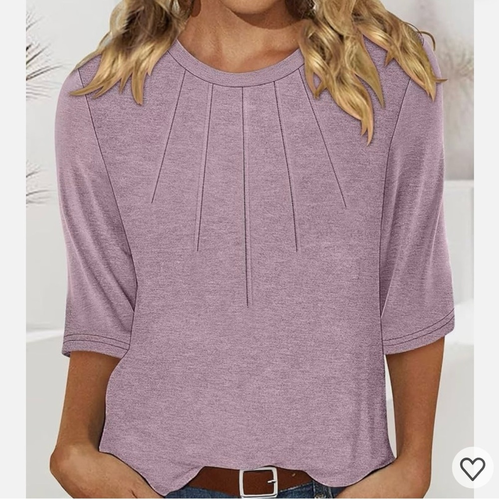 Lavender Pleat-Front Knit Top